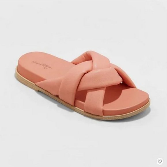 Women's Cosette Padded Slide Sandals - Universal Thread™ Coral 7 - Picture 1 of 7